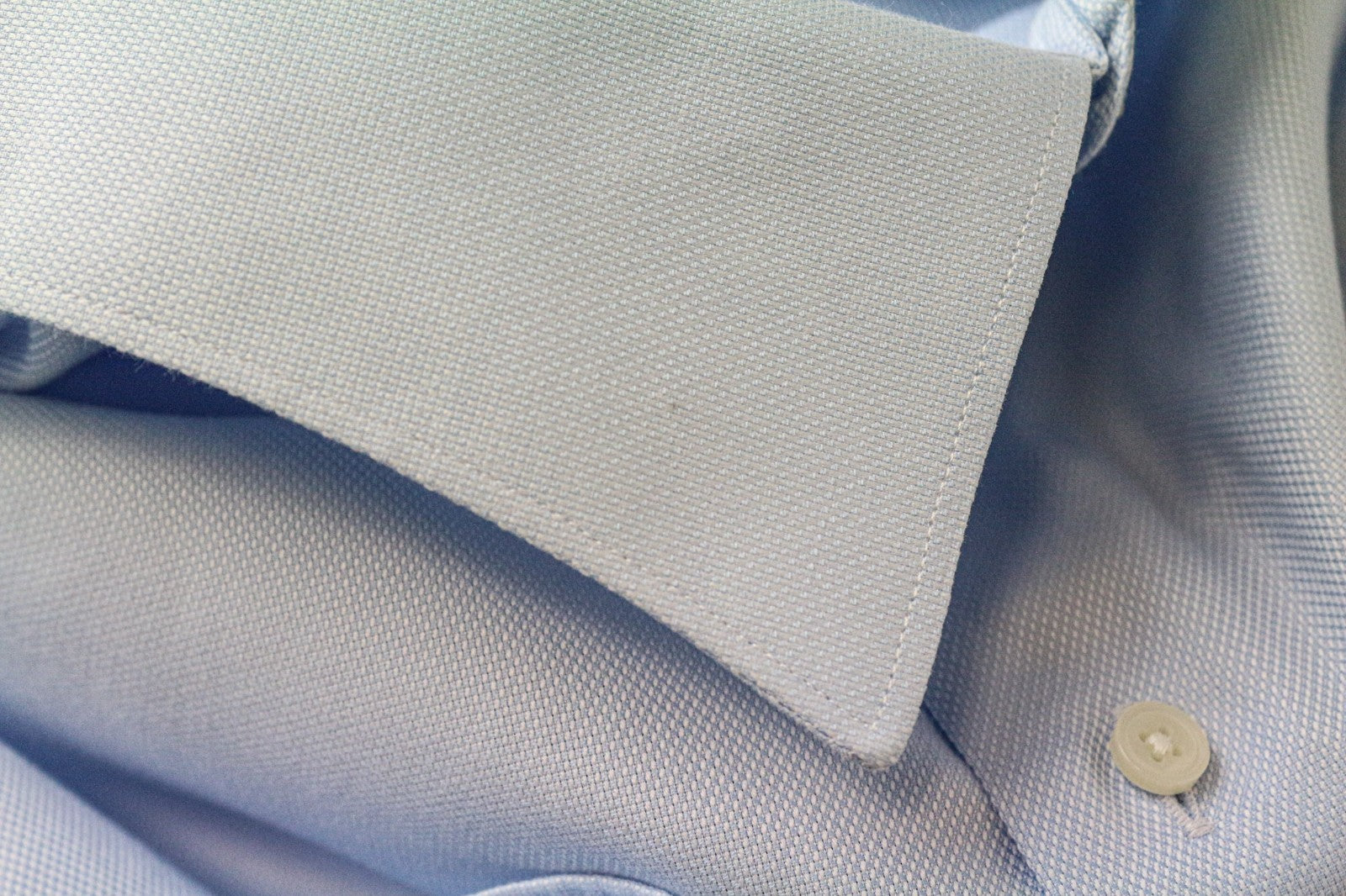 SUITSUPPLY Men's Formal Shirt 45/17 3/4 Slim Blue Cotton Long Sleeve Twill