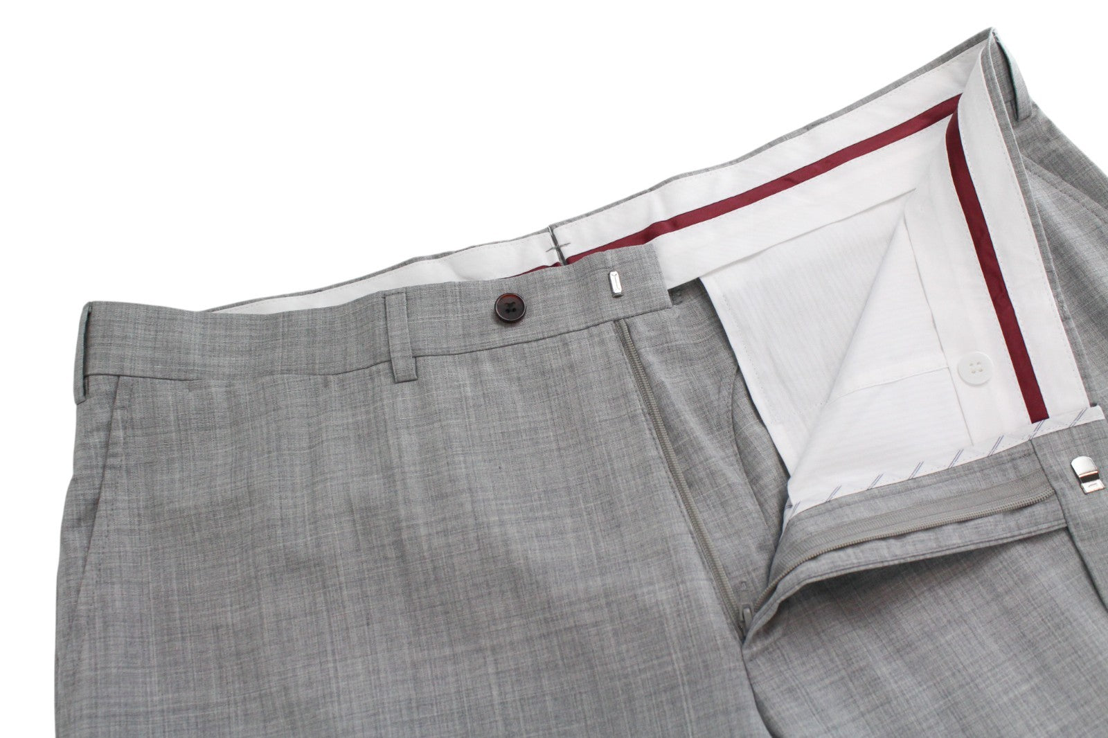 SUITSUPPLY Brescia Men Trousers UK40S Grey Pure Wool Pleated Formal Classic