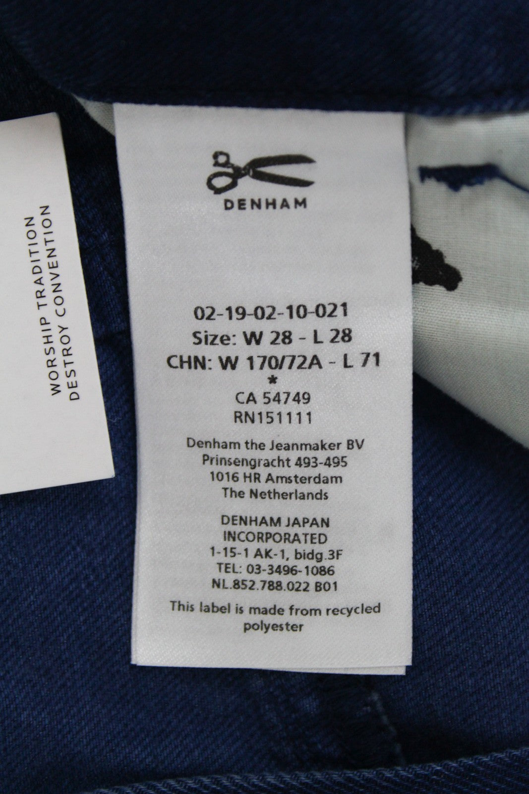 DENHAM Brady Women Jeans W28/L28 Wide Blue Cotton Blend Lightweight Side Pocket