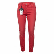 DENHAM Women Jeans W27/L32 Slim Fit Coated Red Cotton Stretch Dyed 5-Pocket