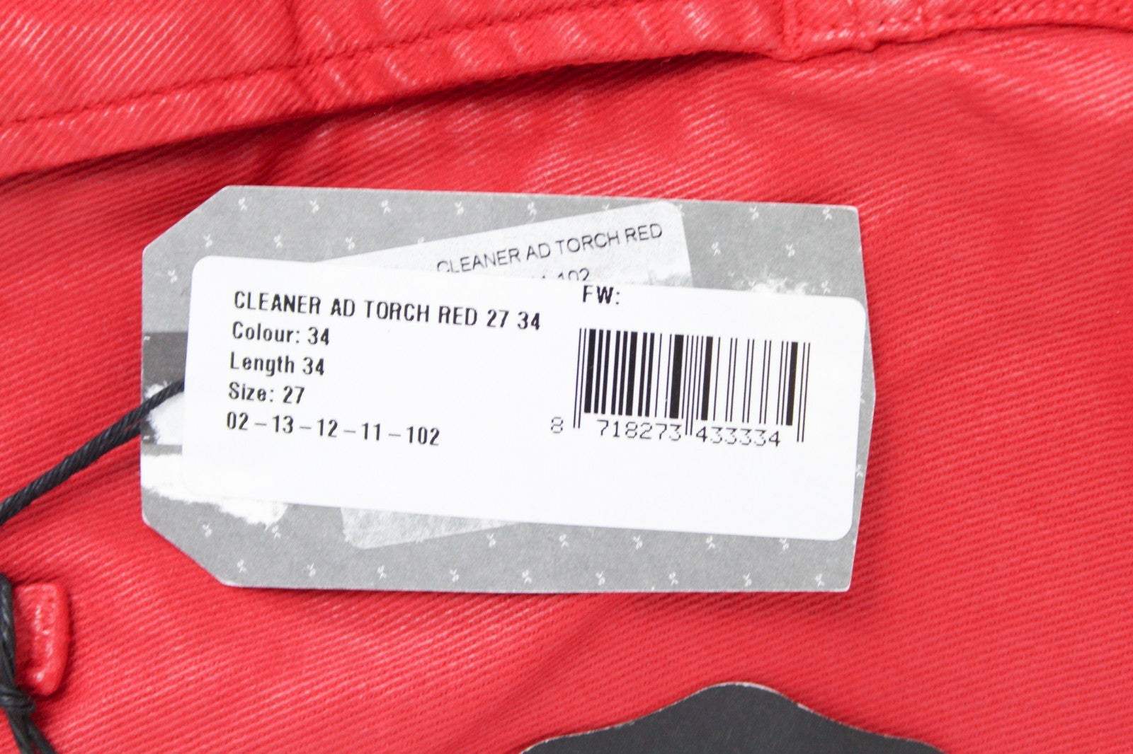 DENHAM Women Jeans W27/L34 Slim Coated Red Cotton Stretch Dyed 5-Pocket