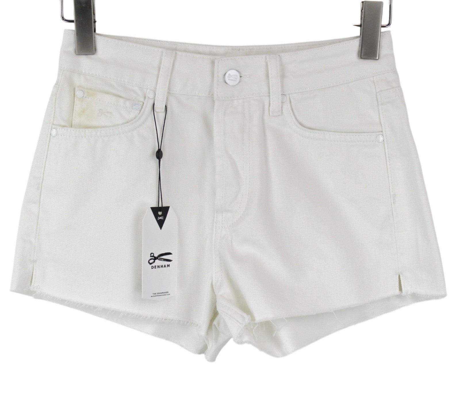DENHAM Melrose Women Shorts 23 Pure Cotton Denim 5-Pocket Button-Fly Off-White