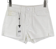 DENHAM Melrose Women Shorts 23 Pure Cotton Denim 5-Pocket Button-Fly Off-White