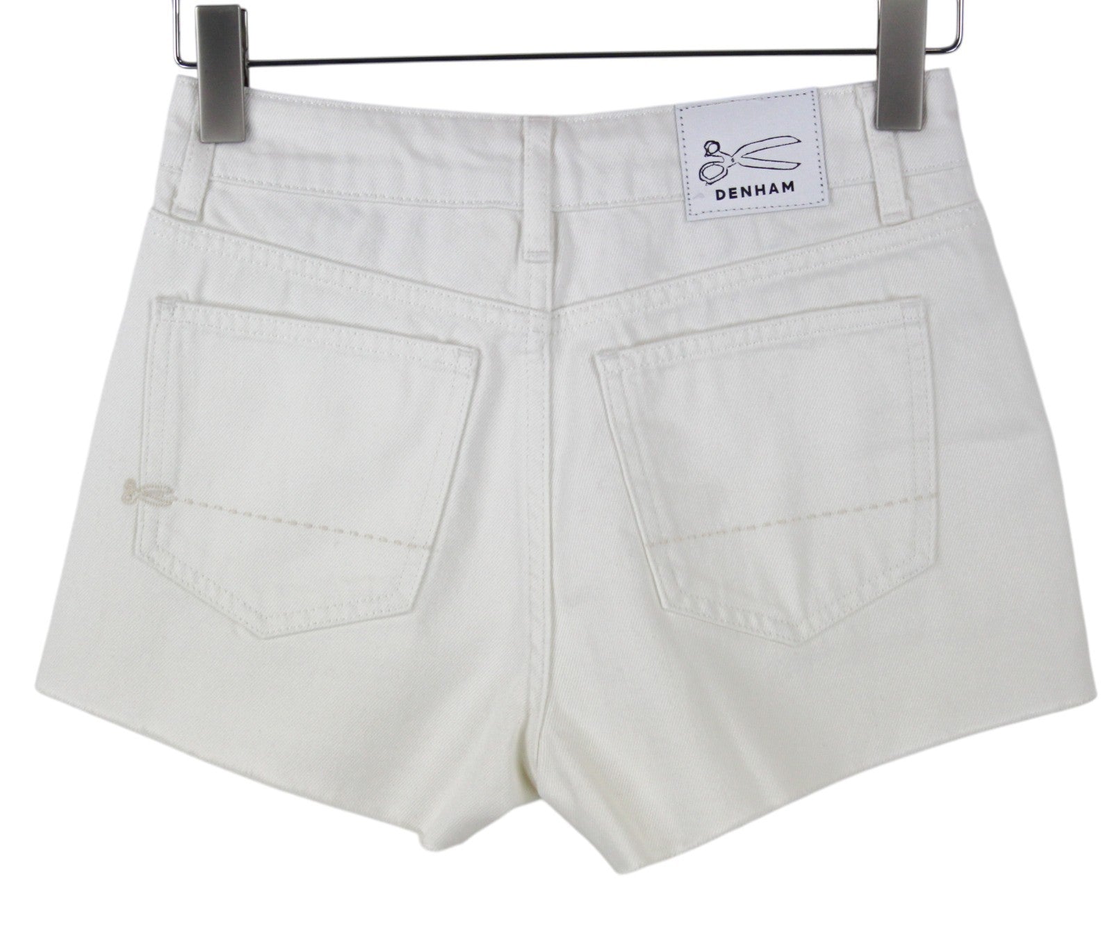 DENHAM Melrose Women Shorts 23 Pure Cotton Denim 5-Pocket Button-Fly Off-White