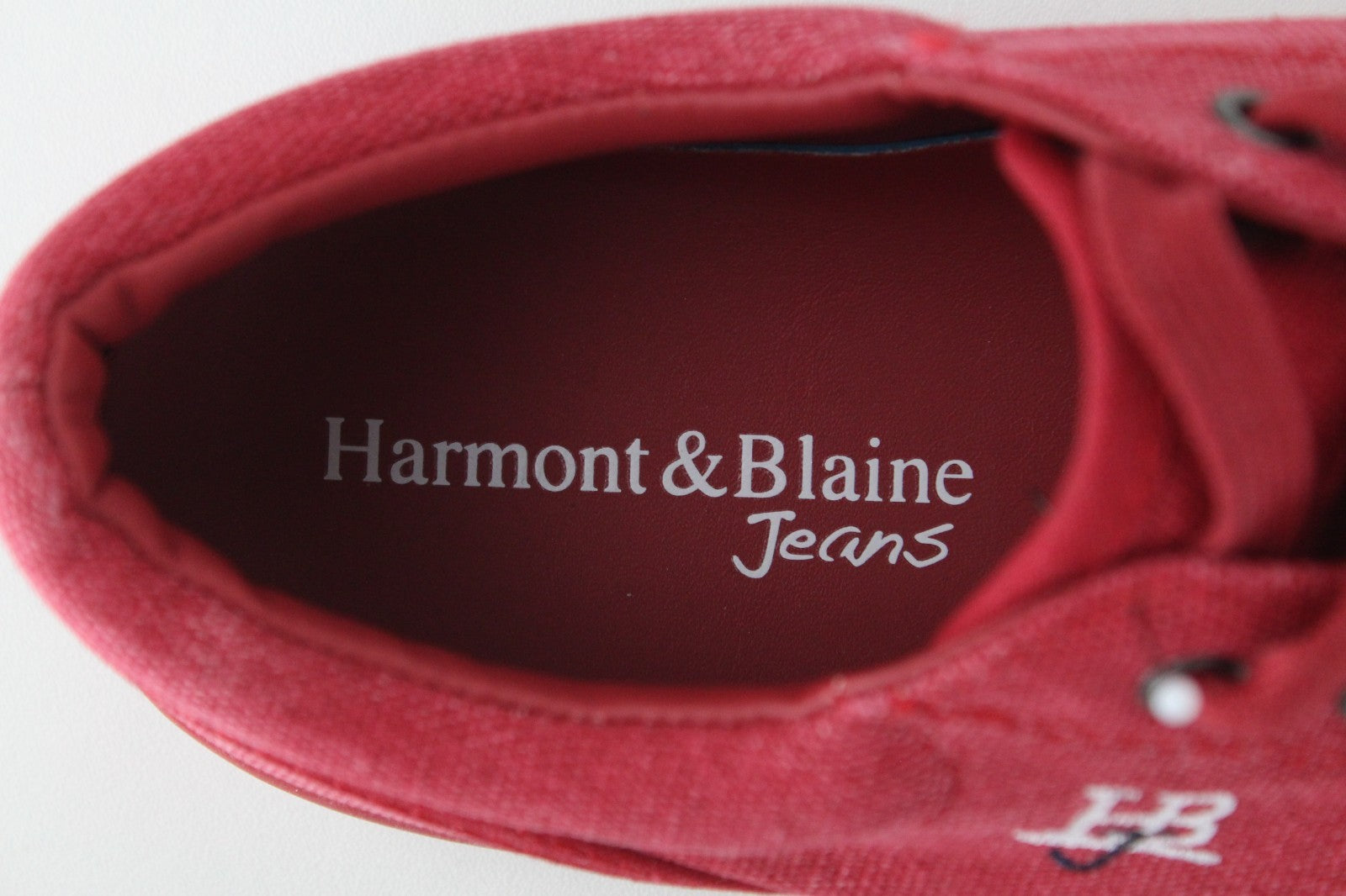 HARMONT & BLAINE Men Trainers EU41 Red Logo Low-Top Laced Leisure Sneakers