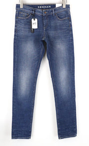 DENHAM Sally Women Jeans W26/L34 Straight Blue Washed Cotton Stretch Denim