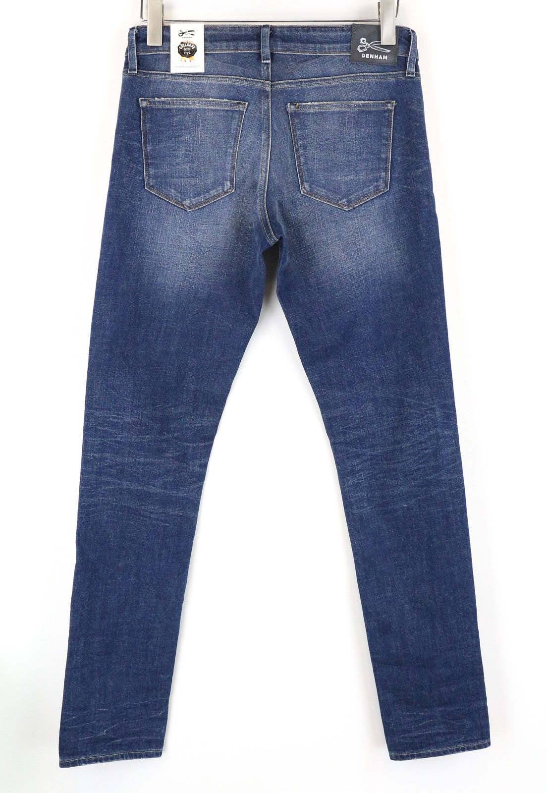 DENHAM Sally Women Jeans W26/L34 Straight Blue Washed Cotton Stretch Denim