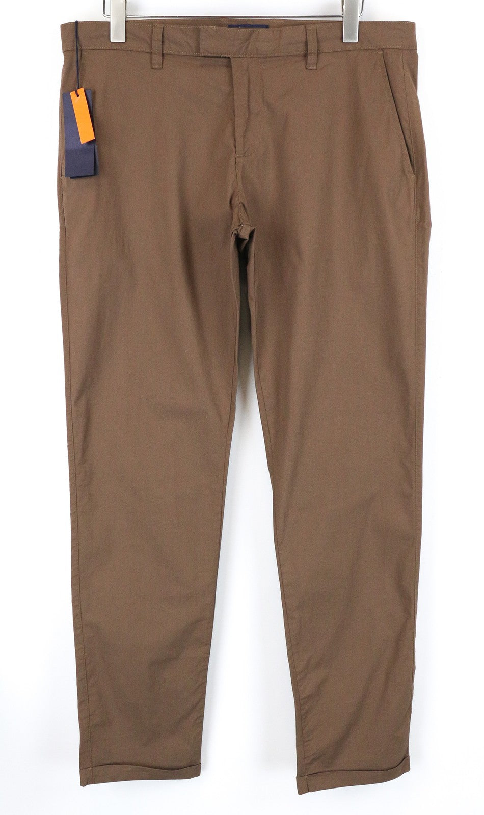 HARMONT & BLAINE Men Trousers 52 Brown Cotton Stretch Narrow Fit Casual