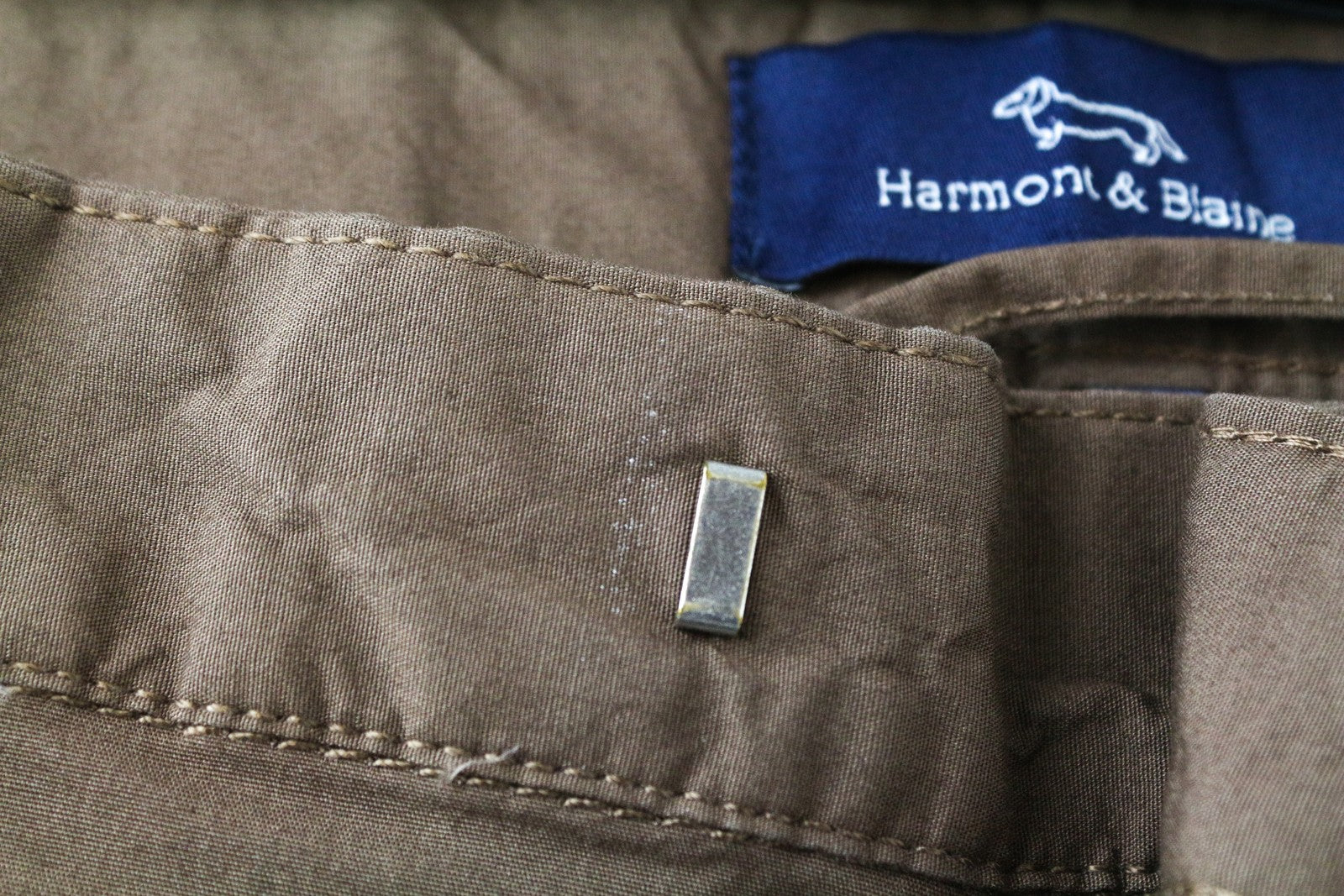 HARMONT & BLAINE Men Trousers 52 Brown Cotton Stretch Narrow Fit Casual
