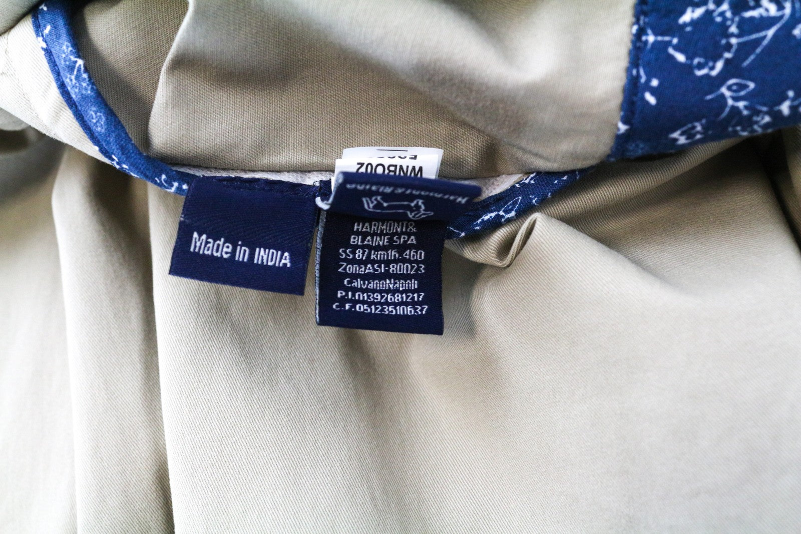 HARMONT & BLAINE Men Trousers 60 Beige Cotton Stretch Regular Fit Casual