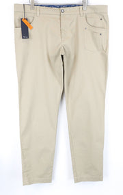 HARMONT & BLAINE Men Trousers 62 Beige Cotton Stretch Regular Fit Logo Casual