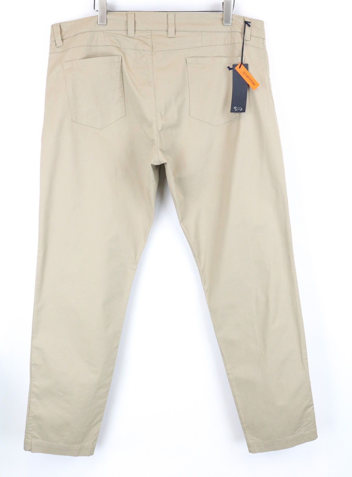 HARMONT & BLAINE Men Trousers 62 Beige Cotton Stretch Regular Fit Logo Casual