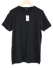 DENHAM Tubular Women T-Shirt M Black Casual Cotton Short Sleeved Plain Basic