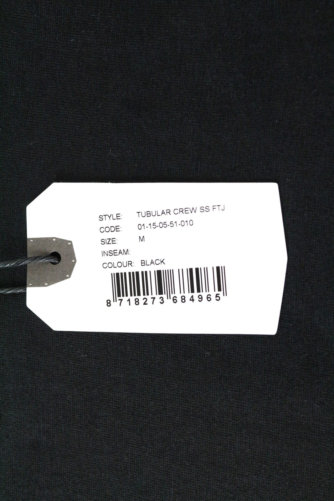 DENHAM Tubular Women T-Shirt M Black Casual Cotton Short Sleeved Plain Basic