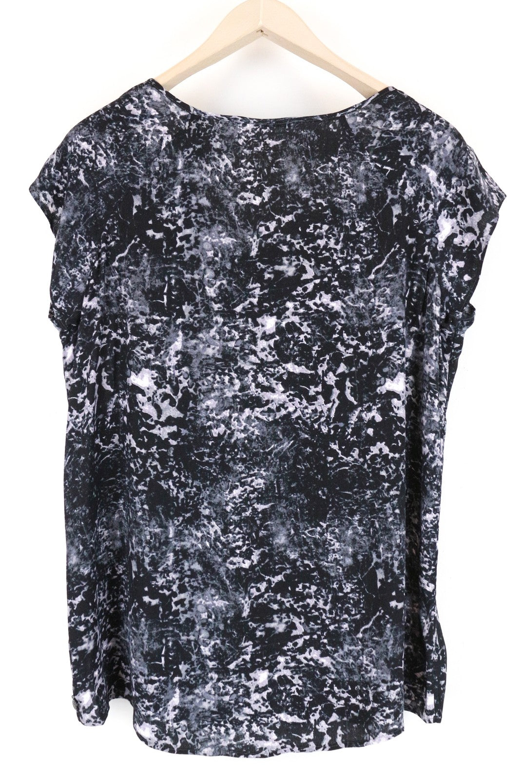MAISON SCOTCH Women T-Shirt L Grey Printed Sleeveless V-Neck Pull On