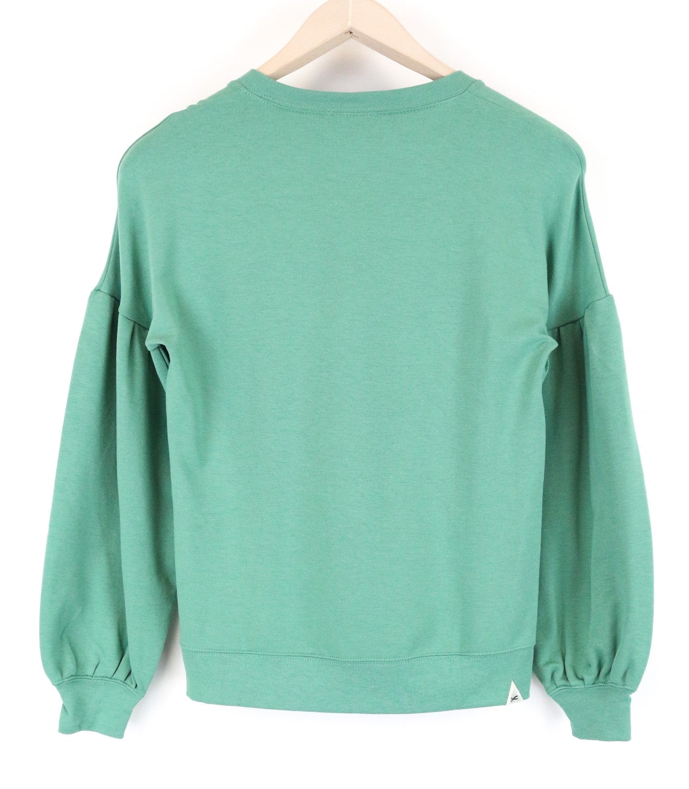 DENHAM Compass Women Sweatshirt 2XS Green Stretch Long Sleeved Oversized