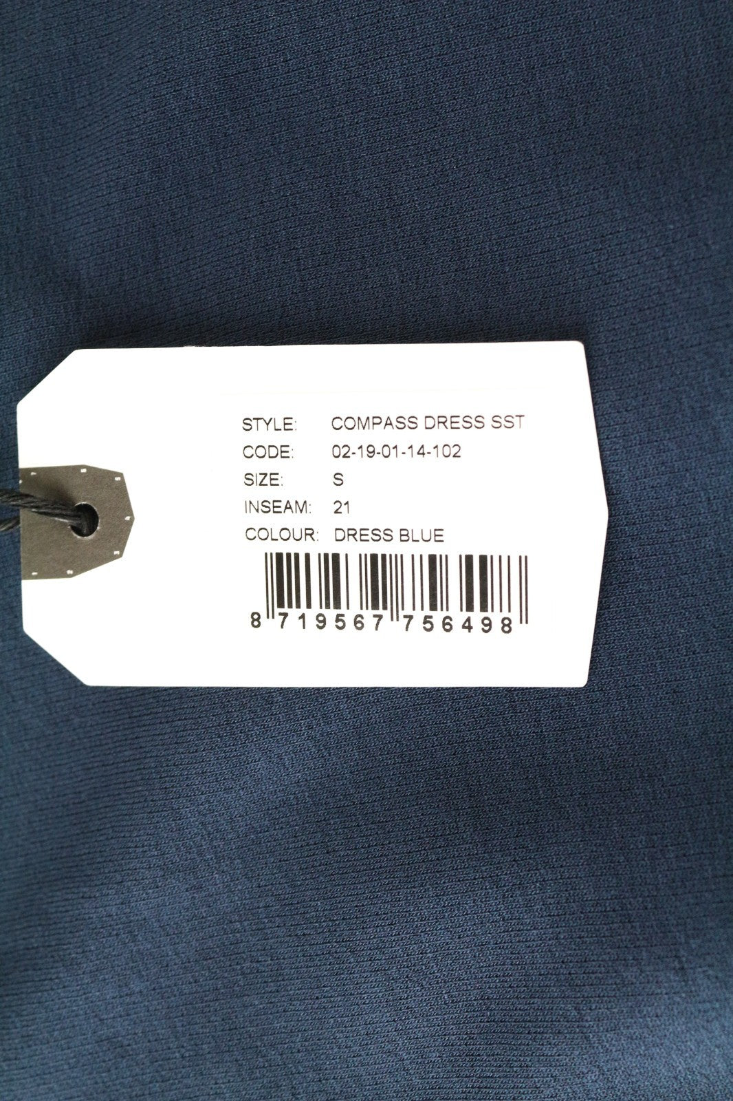 DENHAM Compass Women Dress S Blue Short Sleeved Round Neck Casual