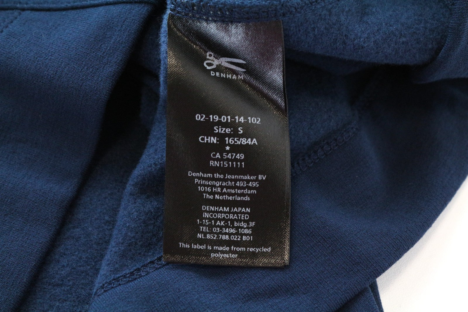 DENHAM Compass Women Dress S Blue Short Sleeved Round Neck Casual