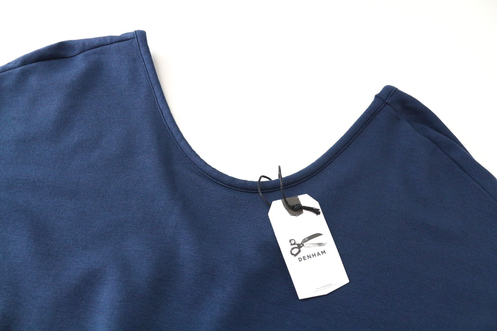 DENHAM Compass Women Dress S Blue Short Sleeve Round Neck Casual Mini