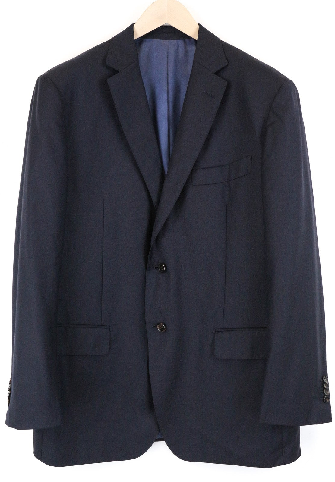 SUITSUPPLY Men Blazer UK46R Dark Blue Pure Wool Single-Breasted Classic Lined