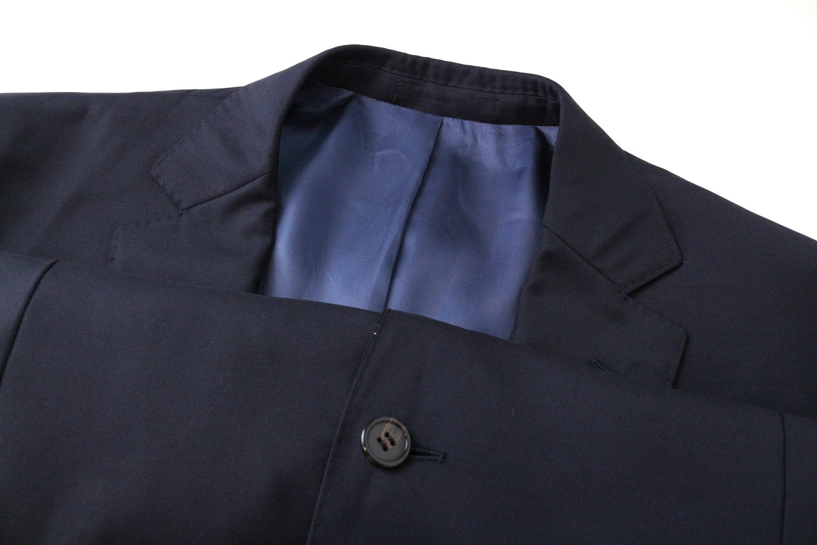 SUITSUPPLY Men Blazer UK46R Dark Blue Pure Wool Single-Breasted Classic Lined