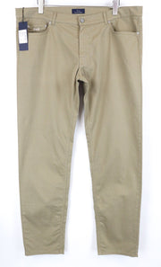 HARMONT & BLAINE Men Trousers 58 Brown Cotton Stretch Narrow Logo Flat Front