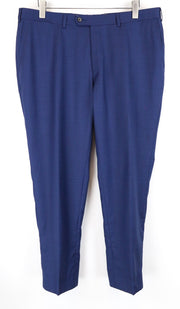 SUITSUPPLY Brescia Men Trousers UK46S Blue Pure Wool Lined Pleated Front Formal