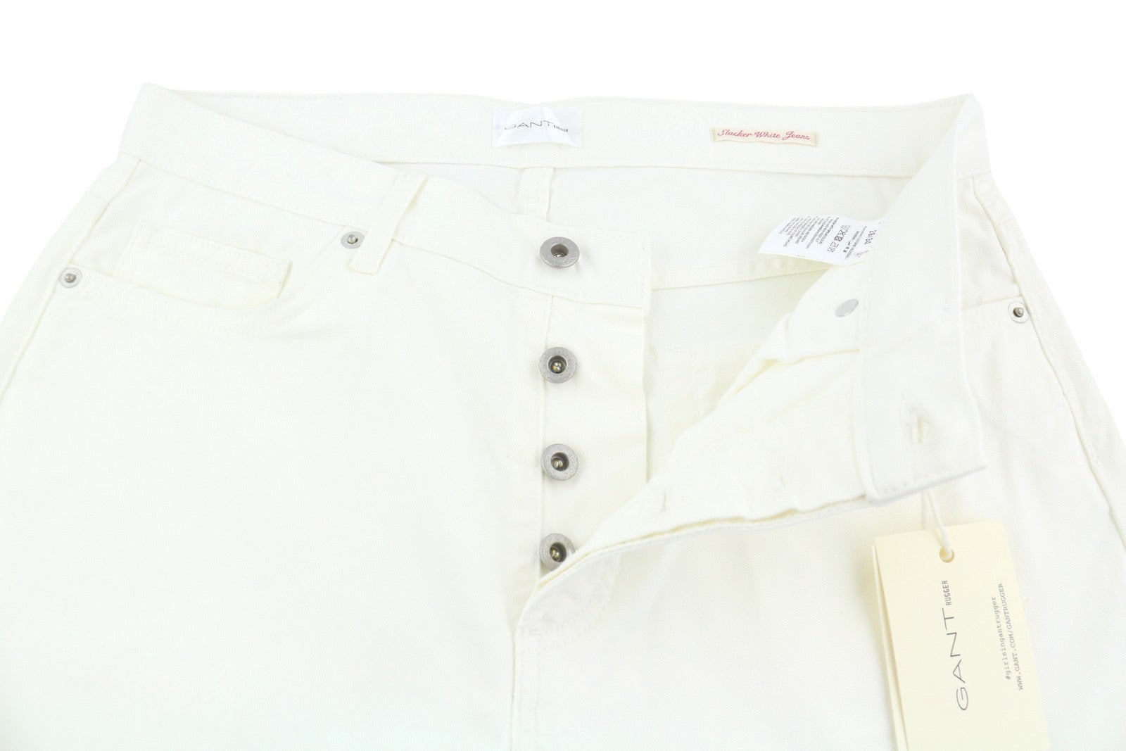 GANT Rugger Slacker White Women Jeans W28/L34 Off White Distress Slim Fit