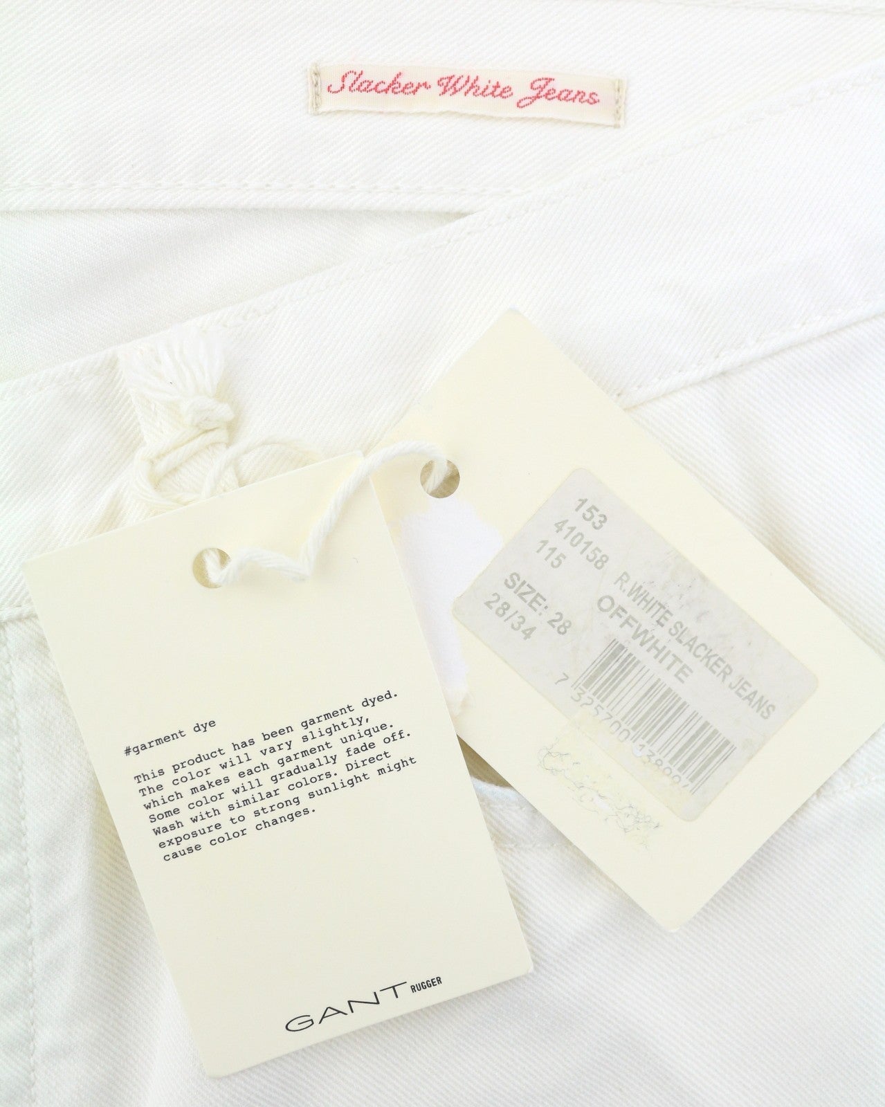 GANT Rugger Slacker White Women Jeans W28/L34 Off White Distress Slim Fit