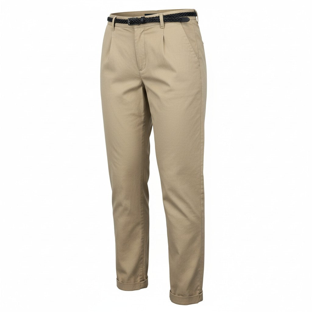 MAISON SCOTCH Women Trousers W26/L32 Sand Brown Slim Fit Cotton Stretch