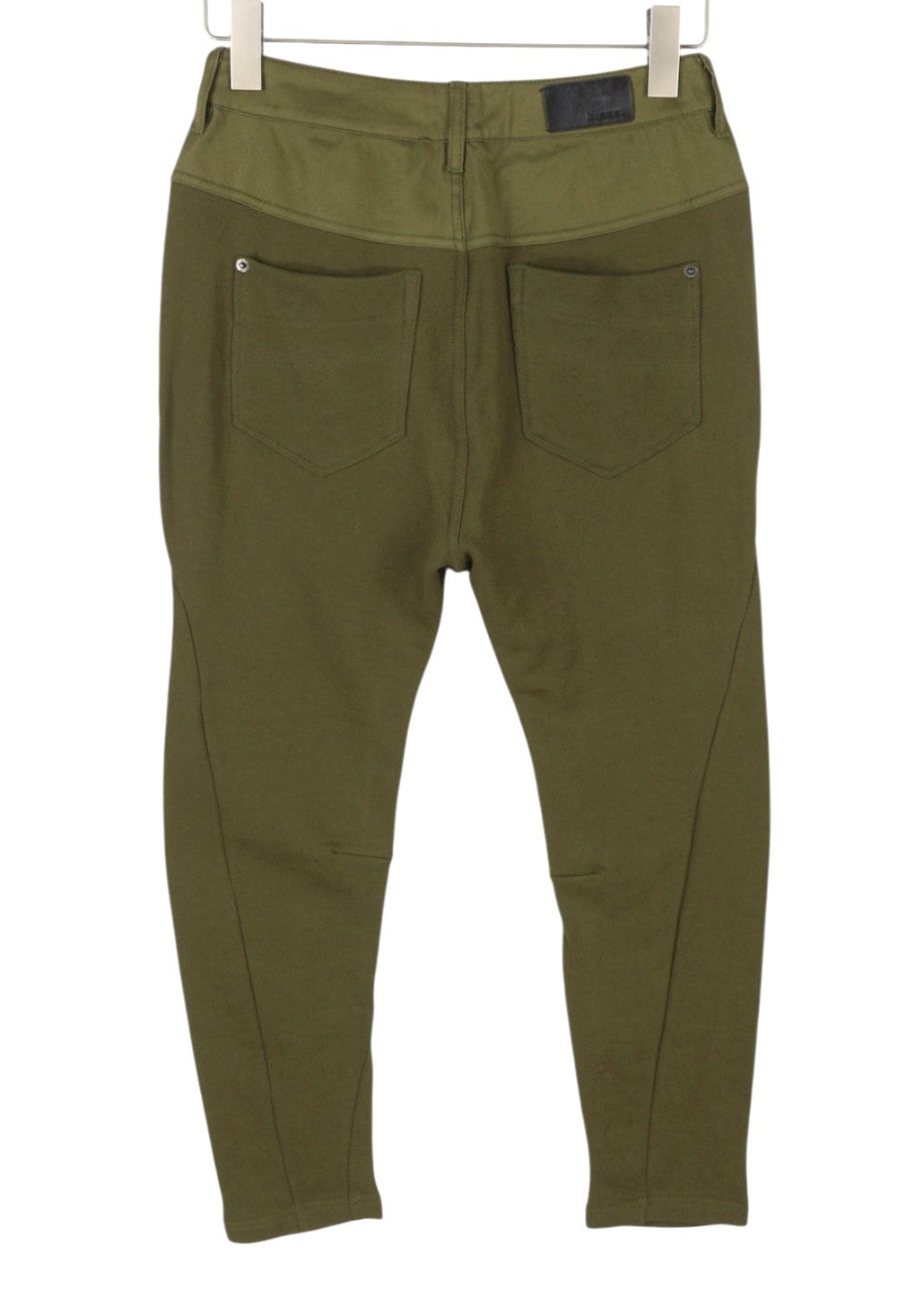 DIESEL Fayza-AA 0EALI Women Trousers W24 Khaki Green Jogg Tricot Slim Fit