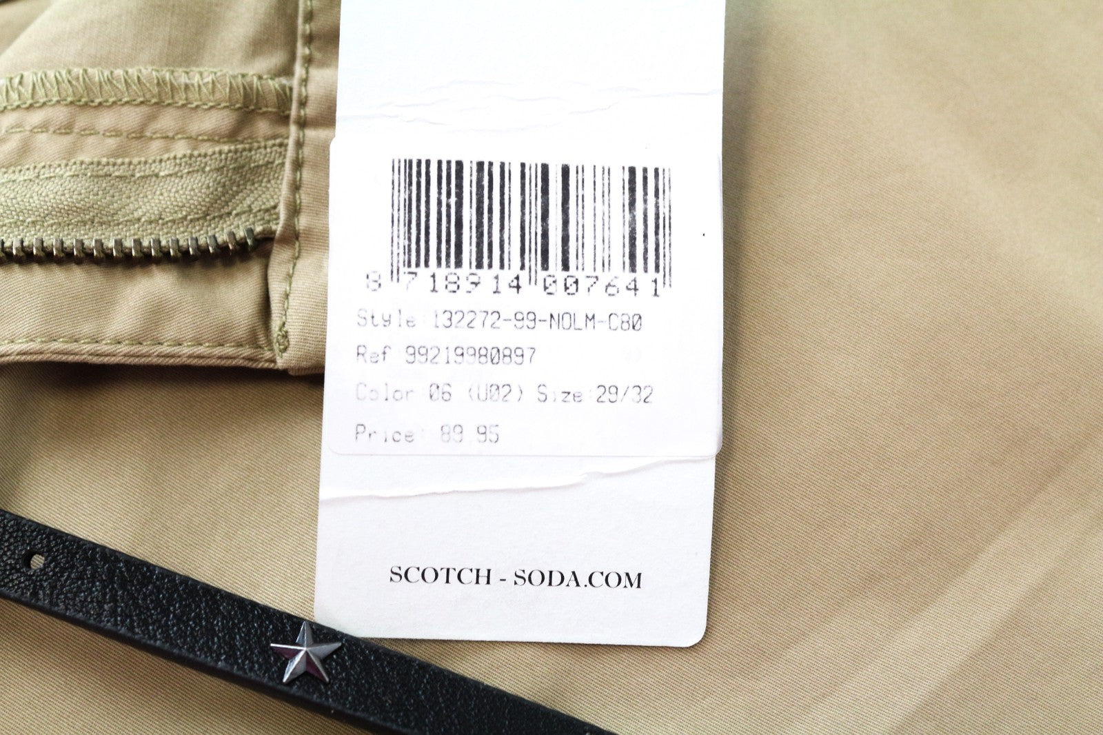 MAISON SCOTCH Women Trousers W29/L32 Sand Brown Slim Cotton Stretch Flat Front