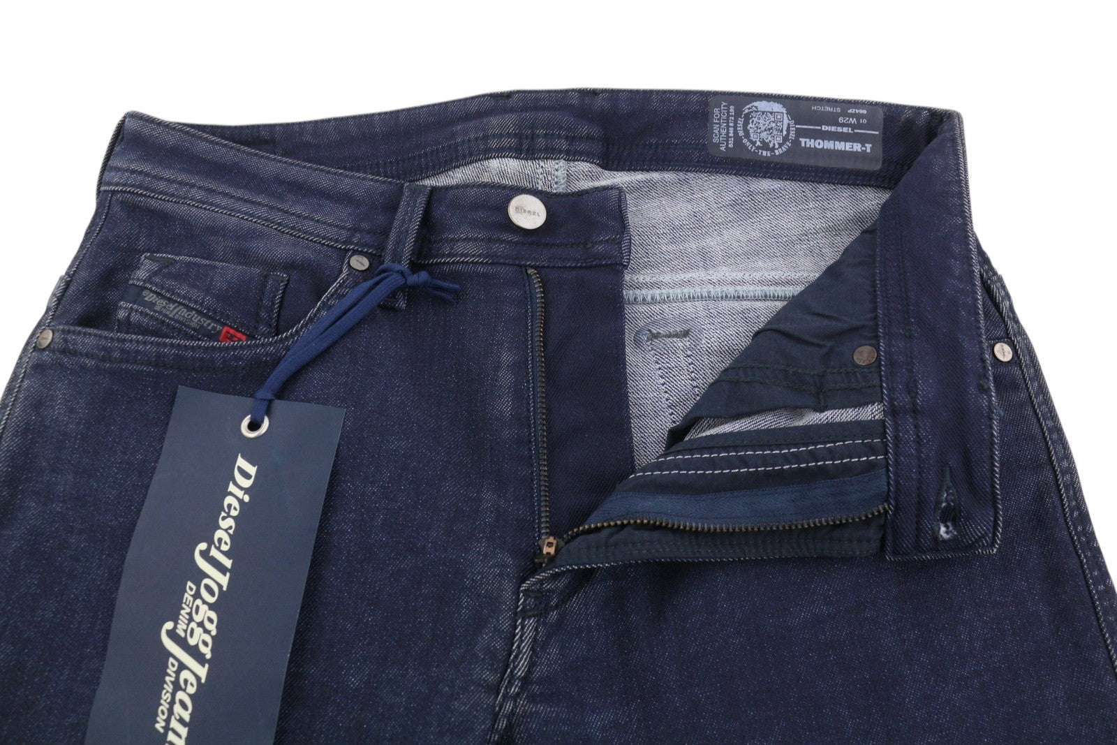 DIESEL Thommer-T 084ZP Men Jeans W29 Dark Blue Jogg Stretch Slim Fit