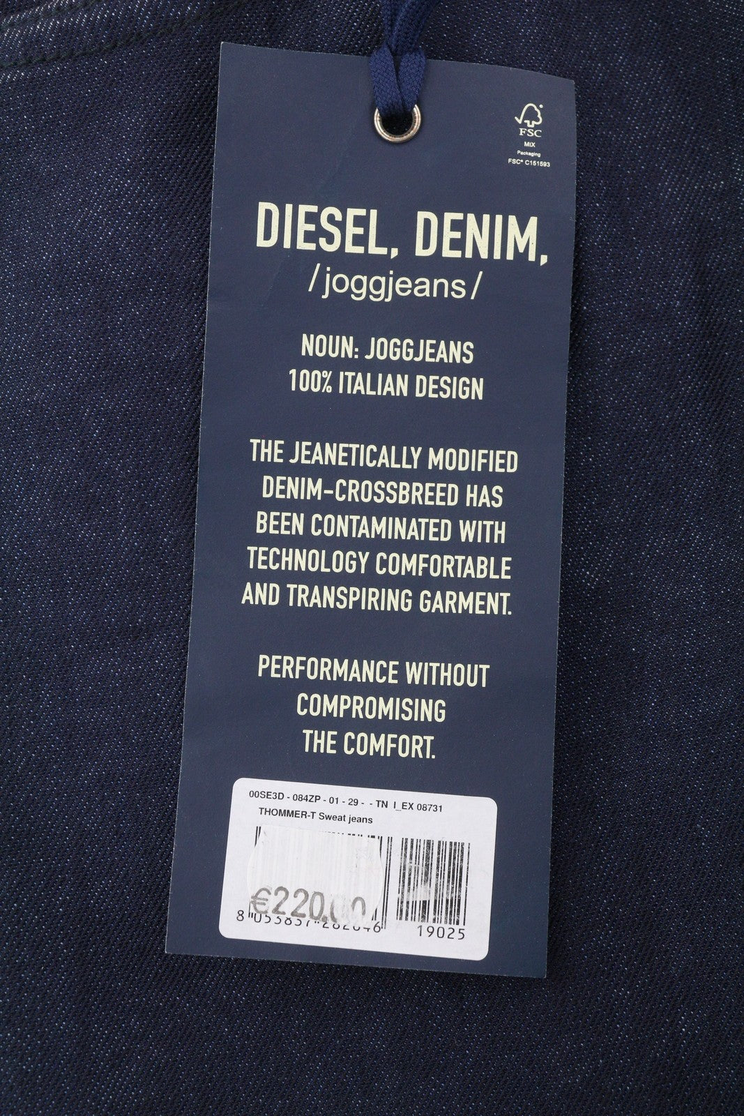 DIESEL Thommer-T 084ZP Men Jeans W29 Dark Blue Jogg Stretch Slim Fit