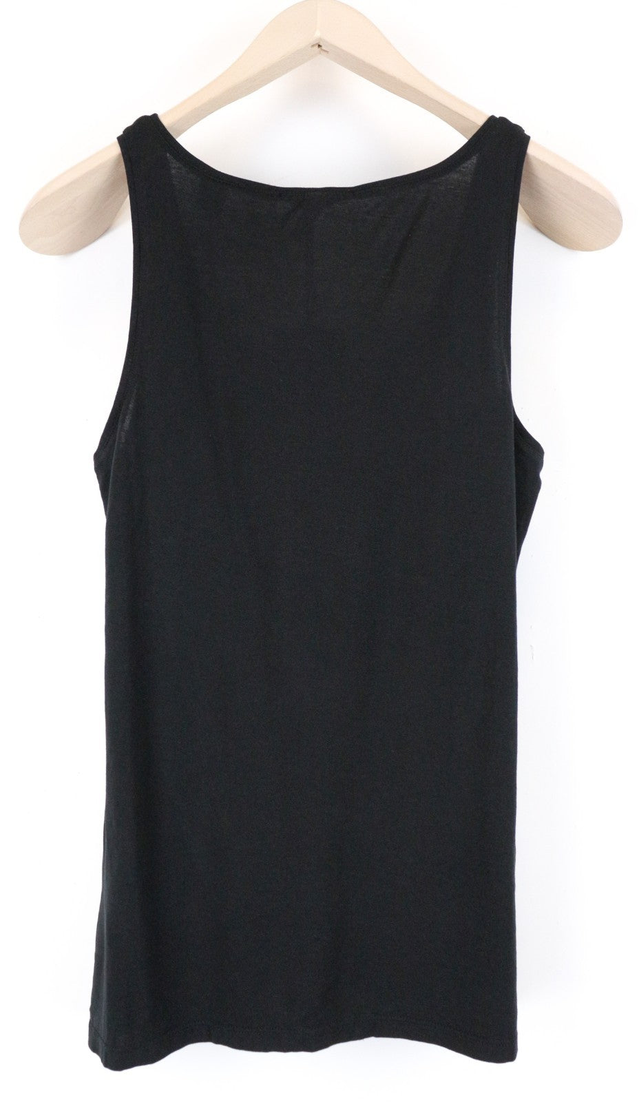 MAISON SCOTCH Women Top XS Tank Black Plain Cotton Sleeveless Round Neck