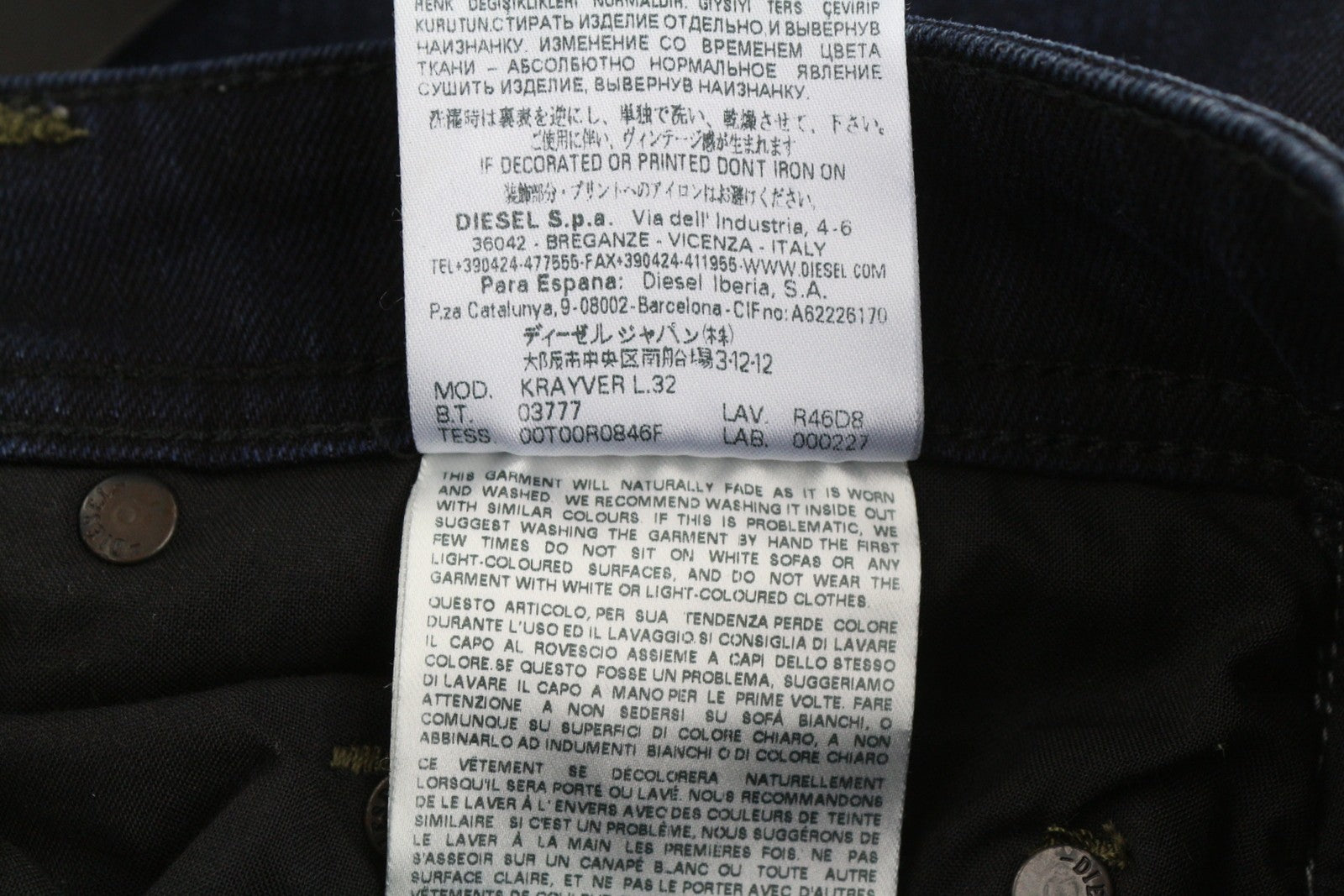 DIESEL Krayver R46D8 Men Jeans W28/L32 Blue Faded Regular Slim Carrot Stretch