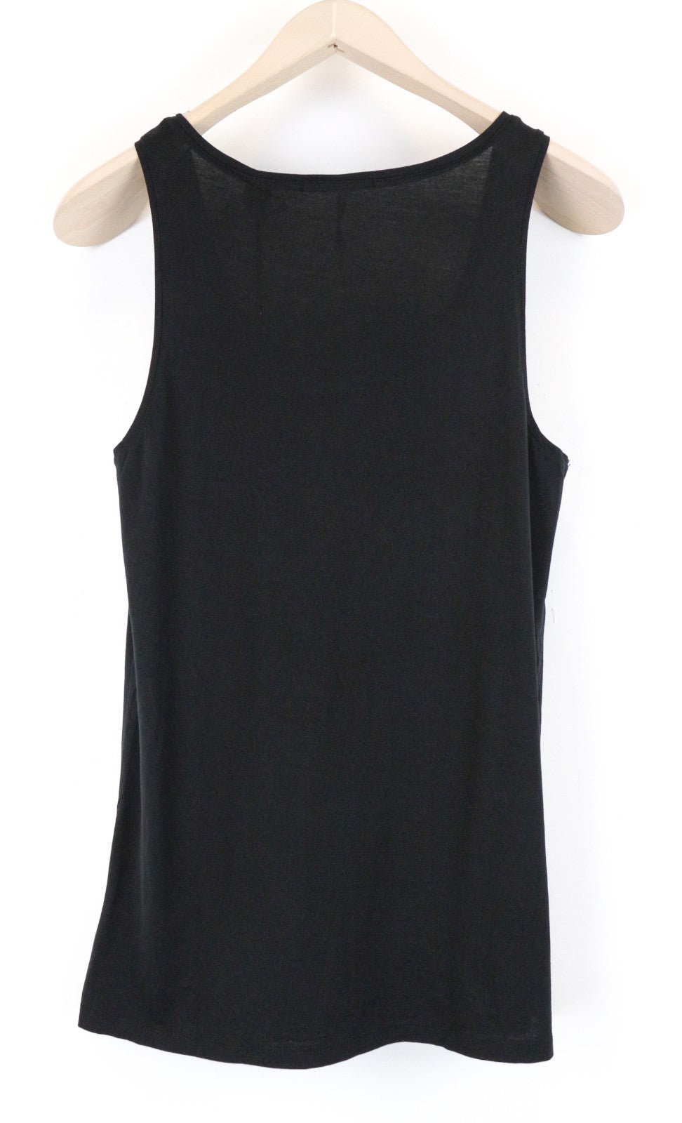 MAISON SCOTCH Women Top M Tank Black Pure Cotton Sleeveless Basic Round Neck