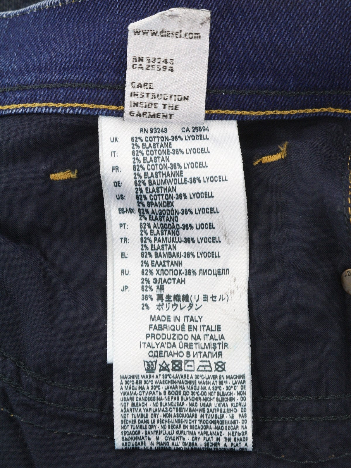 DIESEL Tepphar 080AD Men Jeans W29/L32 Blue Whiskers Faded Distress Slim Fit