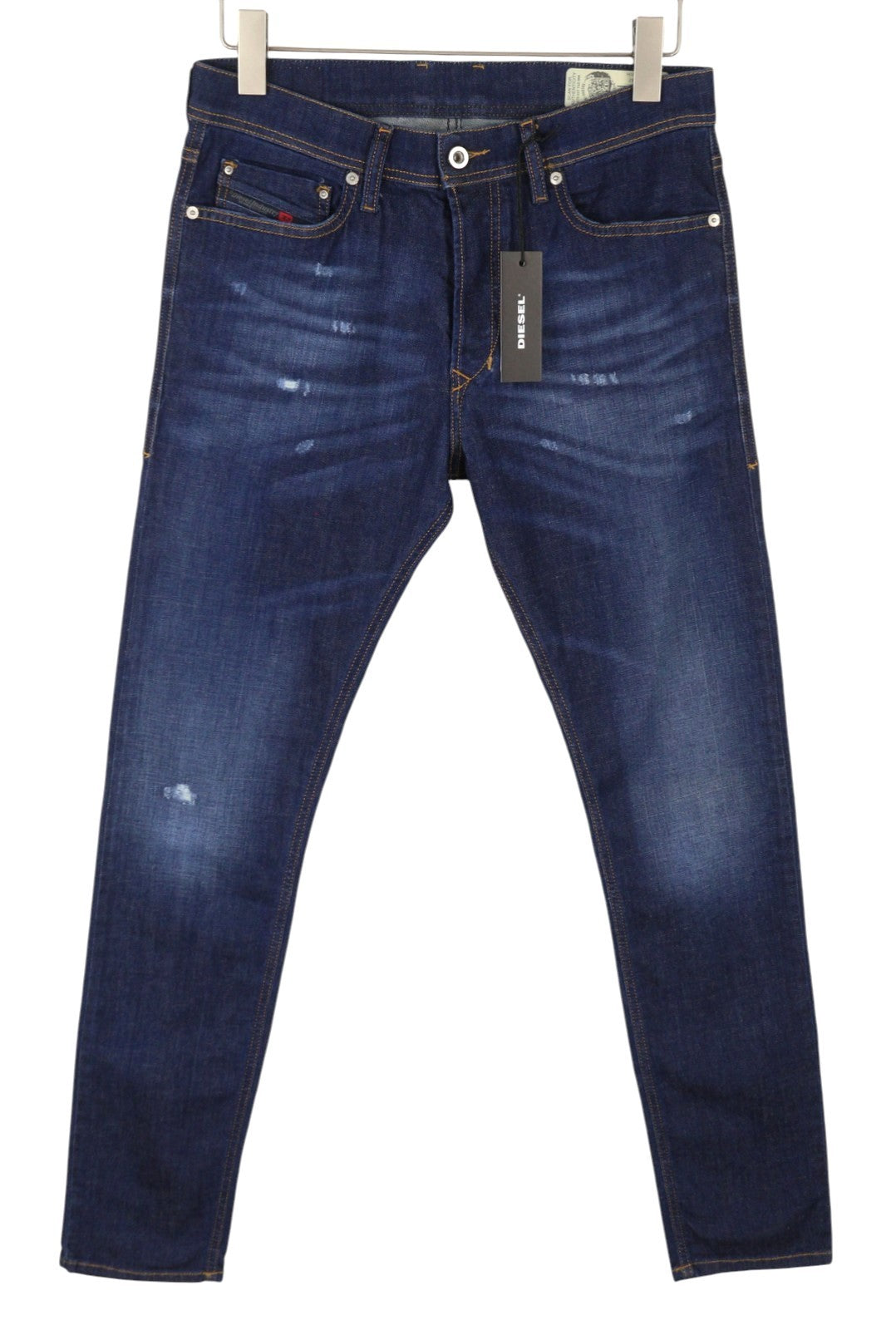 DIESEL Tepphar R7NA8 Men Jeans W29/L32 Blue Faded Distress Slim Carrot Fit