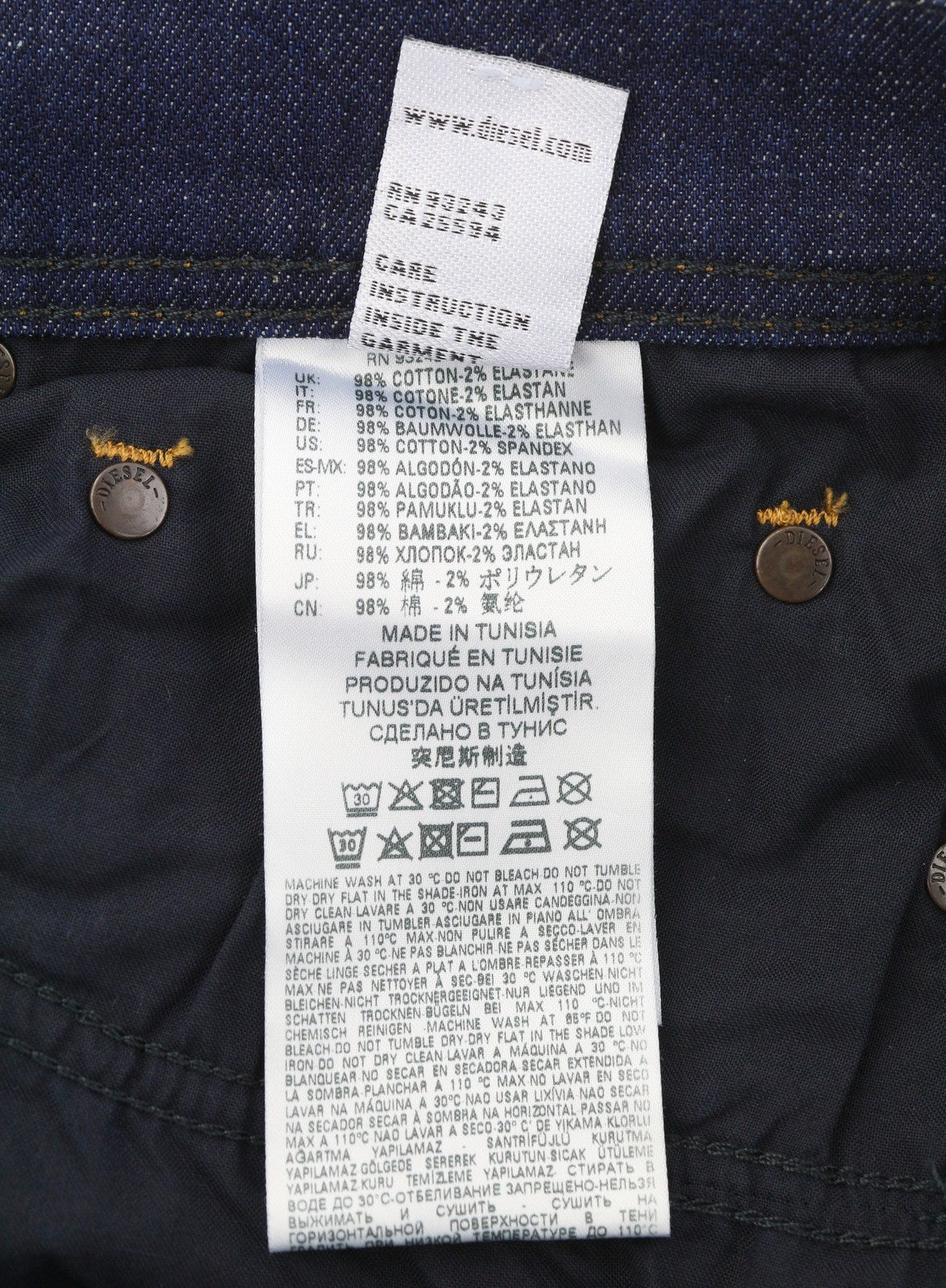 DIESEL Tepphar R7NA8 Men Jeans W29/L32 Blue Faded Distress Slim Carrot Fit