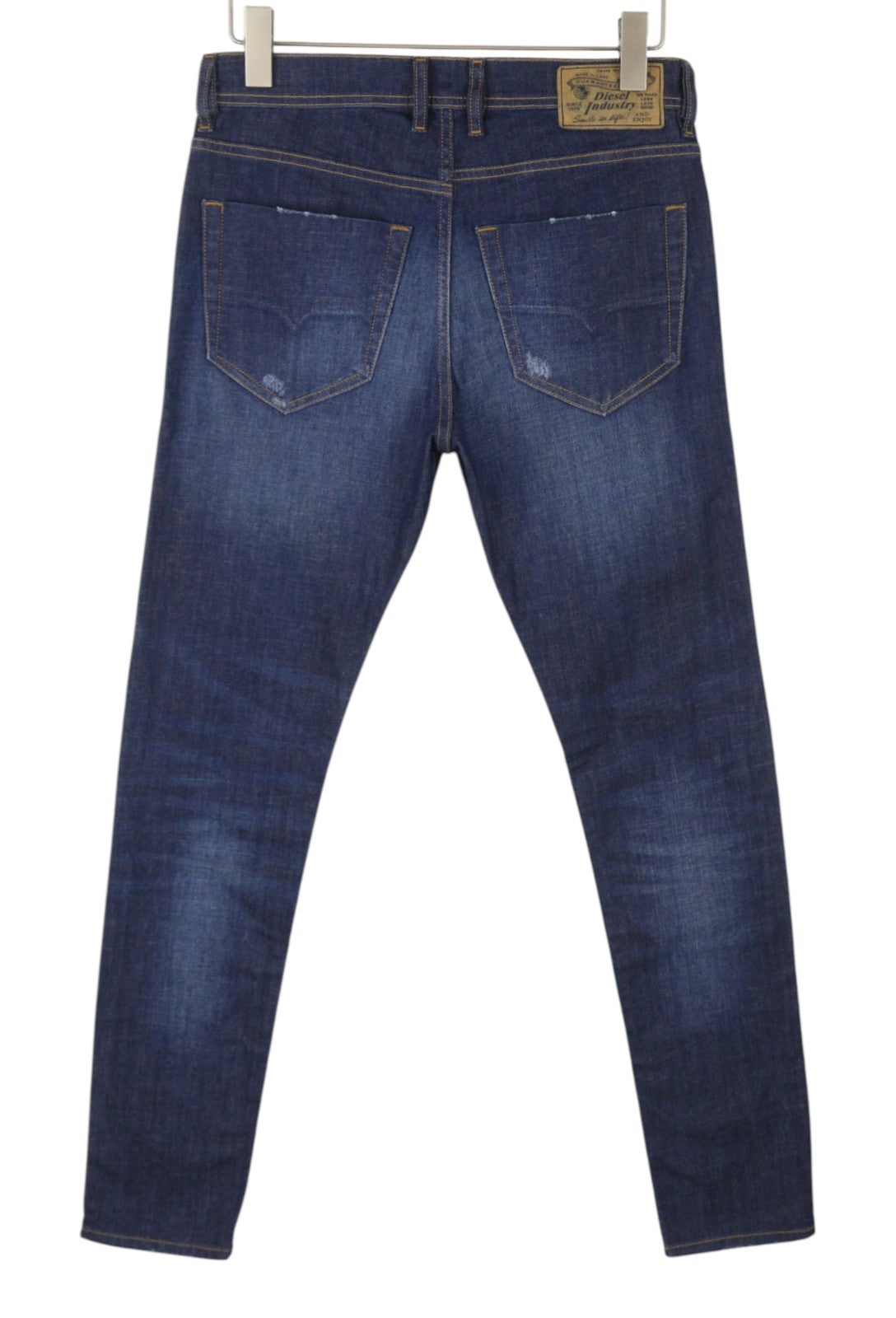 DIESEL Tepphar R7NA8 Men Jeans W29/L32 Blue Faded Distress Slim Carrot Stretchy