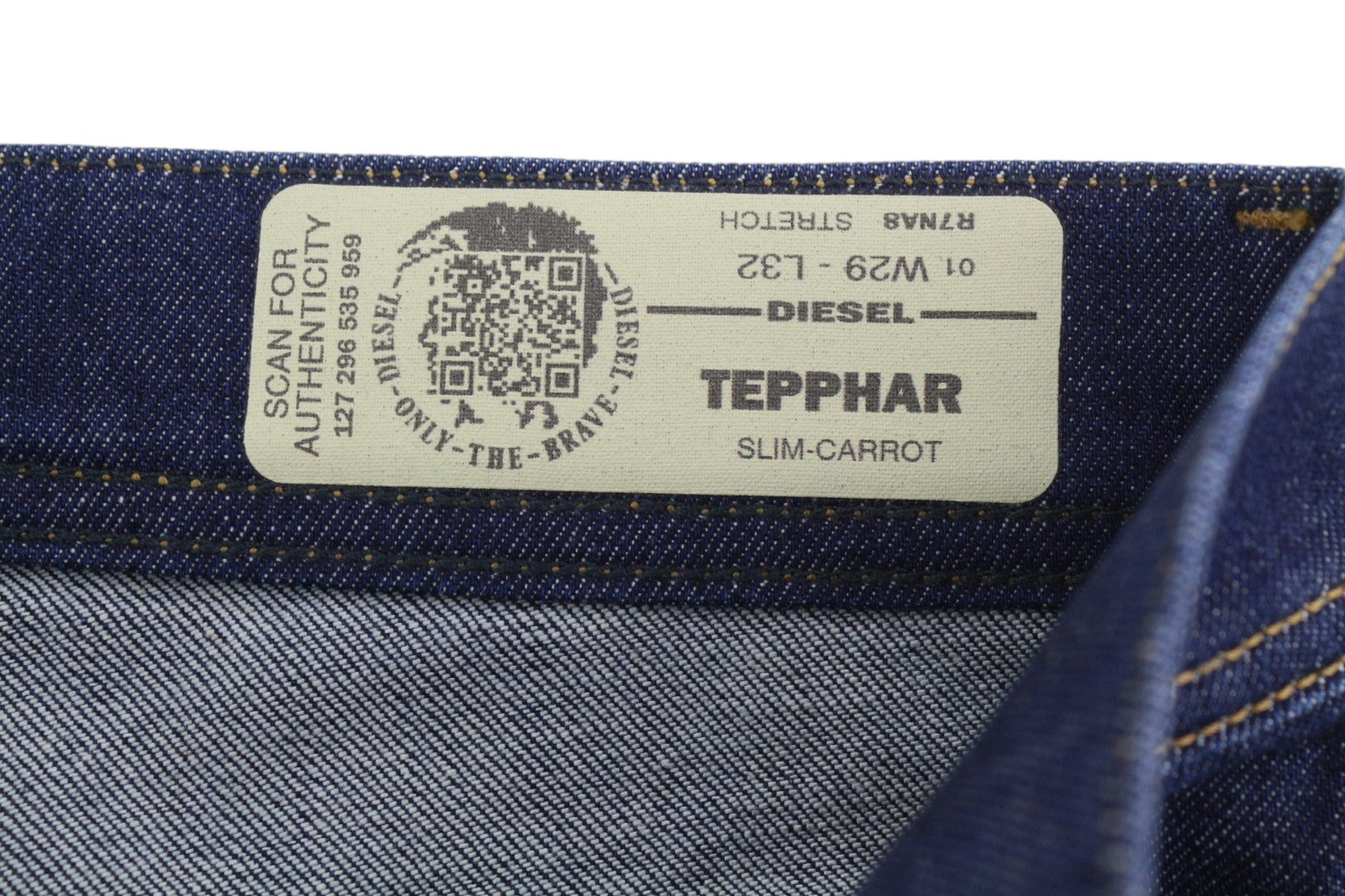 DIESEL Tepphar R7NA8 Men Jeans W29/L32 Blue Faded Distress Slim Carrot Stretchy