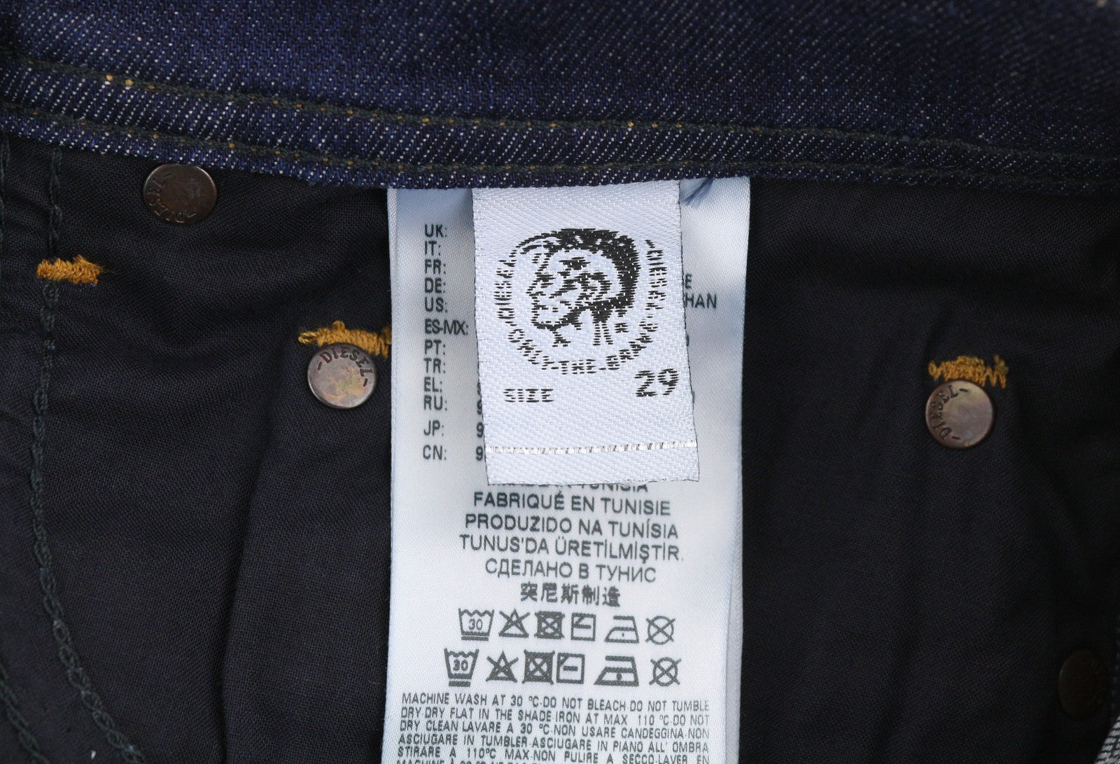 DIESEL Tepphar R7NA8 Men Jeans W29/L32 Blue Faded Distress Slim Carrot Stretchy