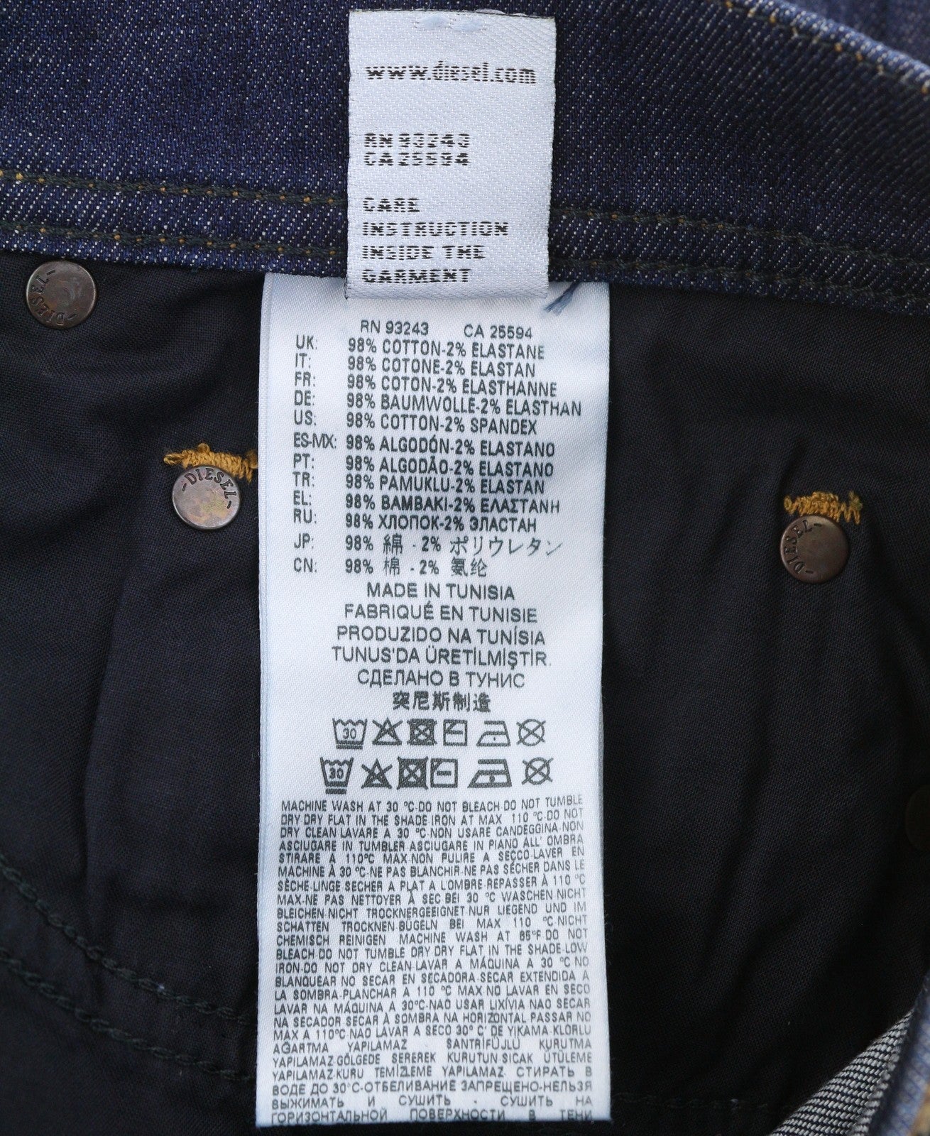 DIESEL Tepphar R7NA8 Men Jeans W29/L32 Blue Faded Distress Slim Carrot Stretchy