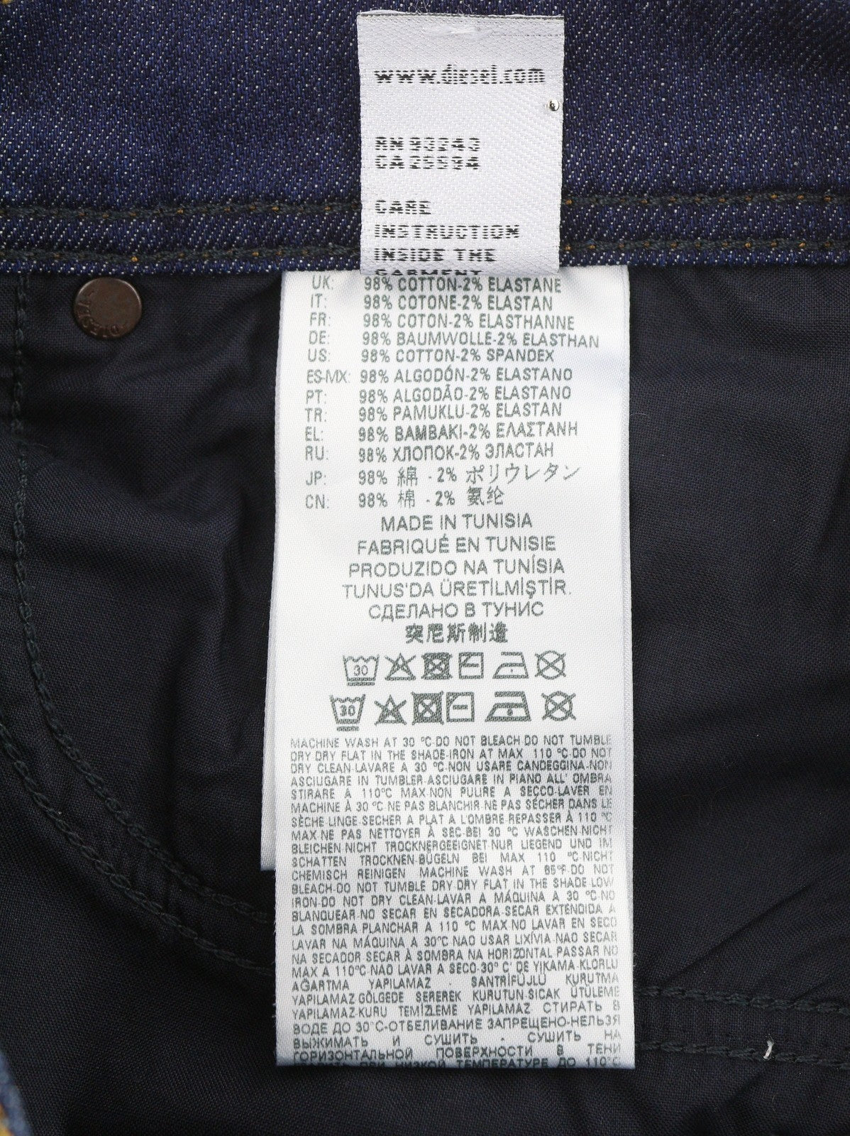 DIESEL Tepphar R7NA8 Men Jeans W28/L32 Blue Faded Distress Slim Carrot Stretch