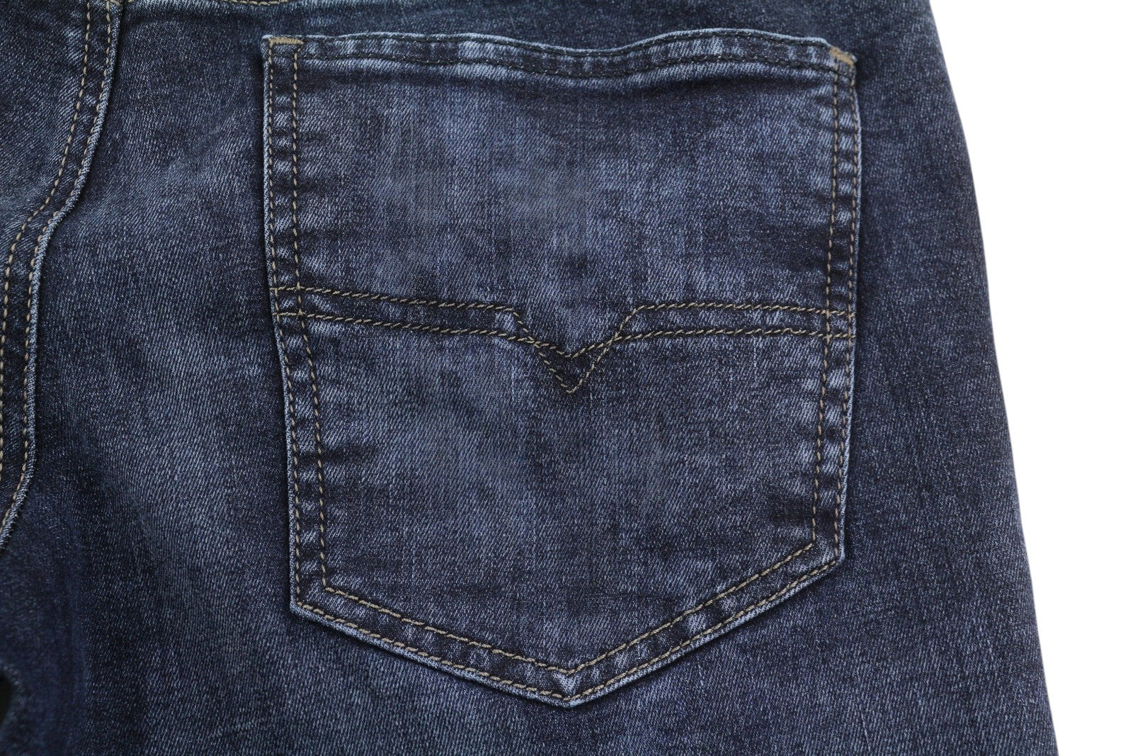 DIESEL Stickker 0687M Men Jeans W32/L34 Blue Whiskers Super Slim Skinny Stretch