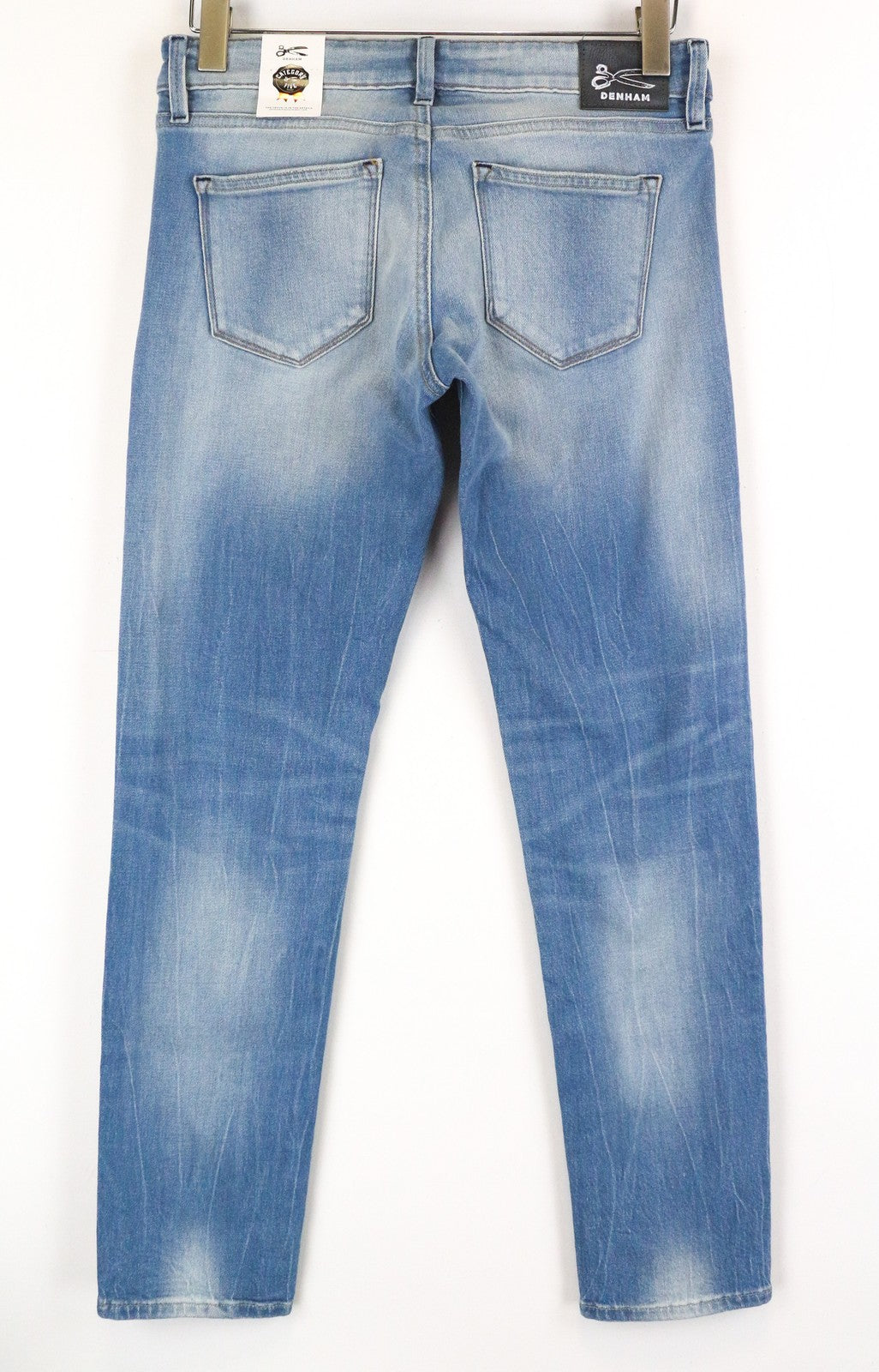 DENHAM Sally Women Jeans W25/L30 Blue Cotton Stretch Straight Fit Denim Washed