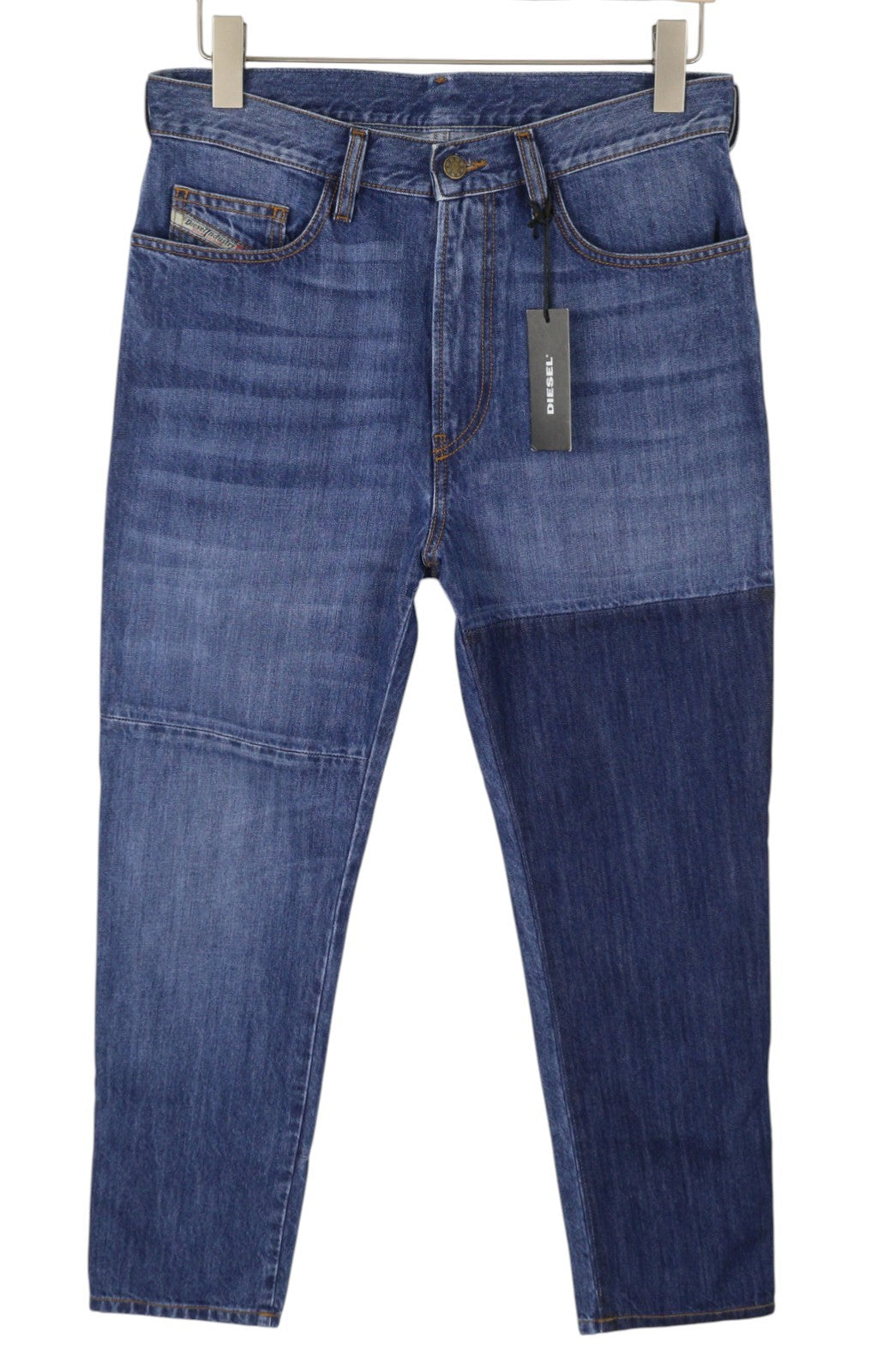 DIESEL D-Wallis 085AR Men Jeans W30 Blue Whiskers Faded Slim Fit Zipped Denim