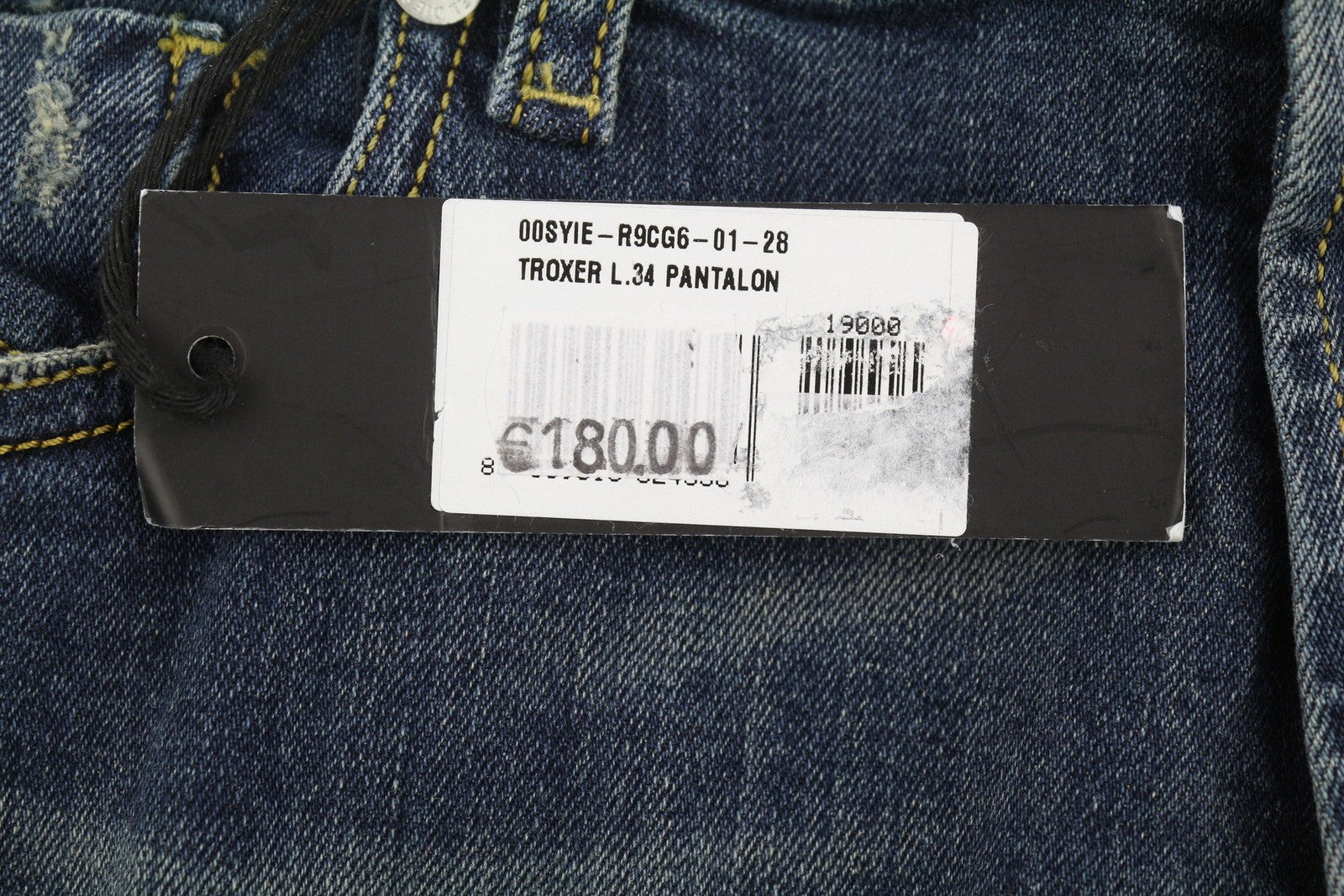 DIESEL Troxer R9CG6 Men Jeans W28/L34 Blue Faded Distress Slim Skinny Stretch