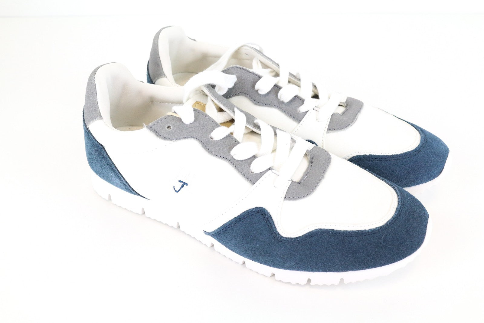 HARMONT & BLAINE Men Trainers EU40 White Blue Logo Laced Sneakers Low-Top Casual
